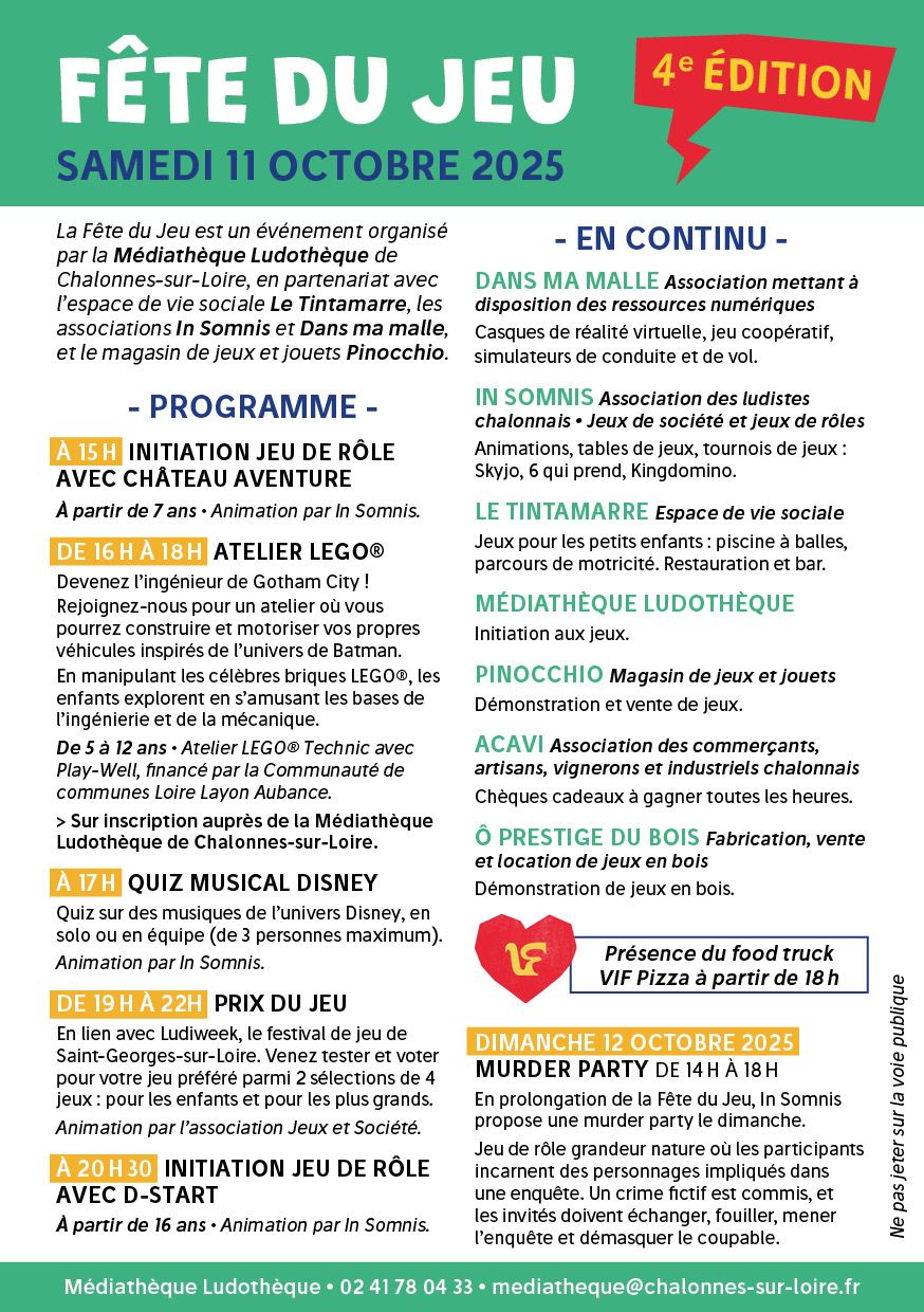Flyer fête du jeu 2025 verso